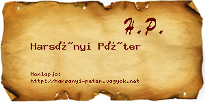 Harsányi Péter névjegykártya